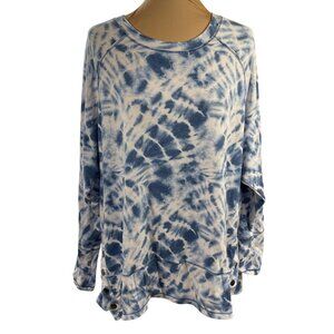 The Sweatshirt Project Tunic Top Shirt Tie Dye Blue White Size 1X